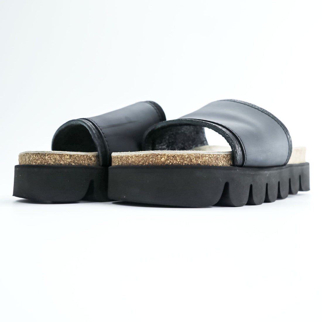 Hender Scheme キャタピラー caterpillar スライド サンダル 26cm ブラック レザー 厚底 コルクフットベッド