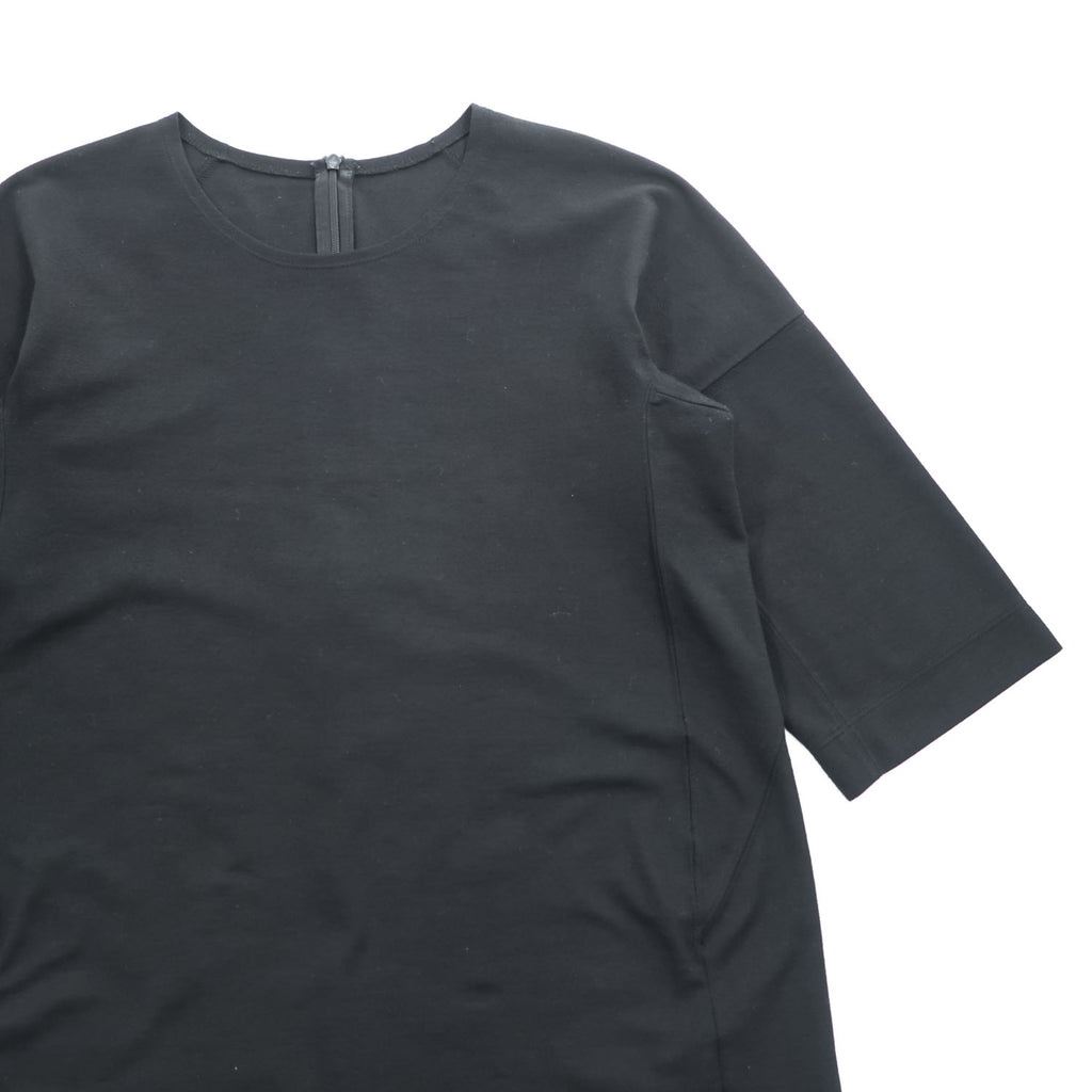 HaaT ISSEY MIYAKE ORJ サイドジップ 半袖 ワンピース M ブラック ストレッチ HA85JT297 日本製