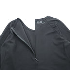 HaaT ISSEY MIYAKE ORJ サイドジップ 半袖 ワンピース M ブラック ストレッチ HA85JT297 日本製