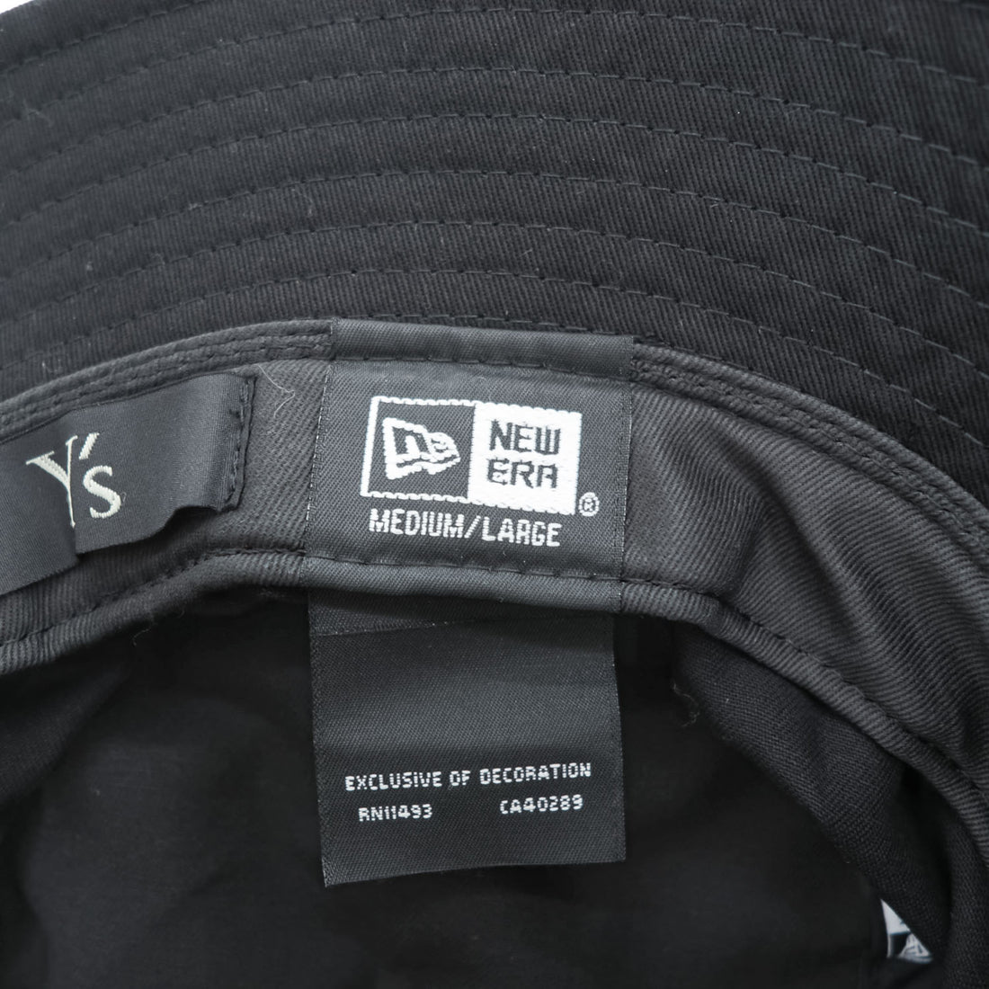 Y's (Yohji Yamamoto) × NEW ERA バケットハット M/L ブラック コットン YE-H12-092
