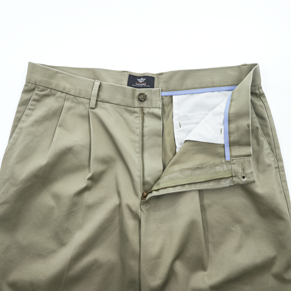DOCKERS ( Levi's )  2タック ワイド チノパンツ L ベージュ プリーツ SIGNATURE KHAKI CLASSIC FIT