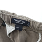 NAUTICA シルク リネン イージーパンツ 麻 スラックス パンツ L ブラウン EXPLORER LOOSE FIT