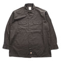 Dickies 長袖 ワークシャツ L ブラウン ボックスシルエット 胸ポケット 574DB