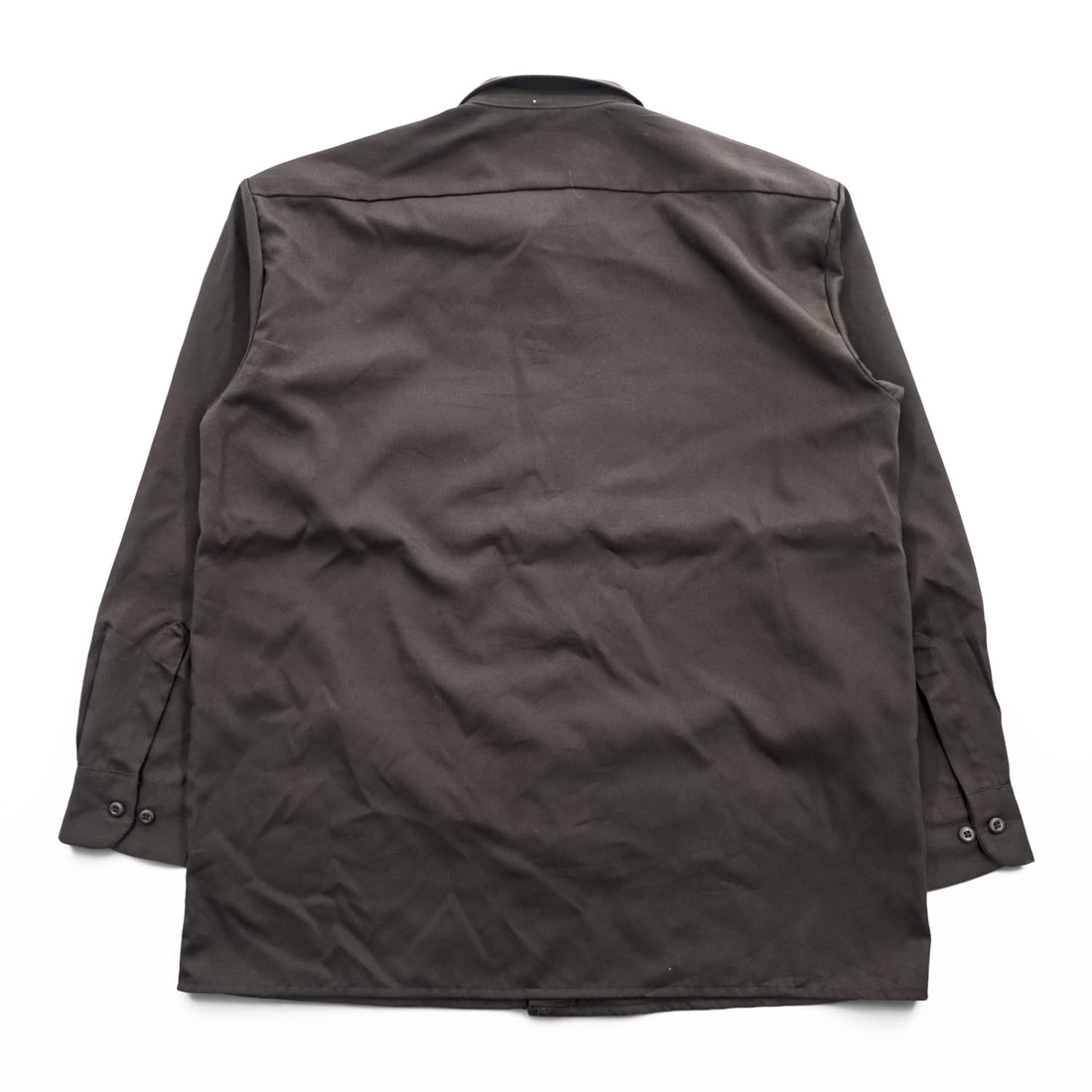Dickies 長袖 ワークシャツ L ブラウン ボックスシルエット 胸ポケット 574DB