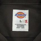Dickies 長袖 ワークシャツ L ブラウン ボックスシルエット 胸ポケット 574DB