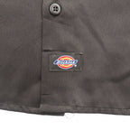 Dickies 長袖 ワークシャツ L ブラウン ボックスシルエット 胸ポケット 574DB