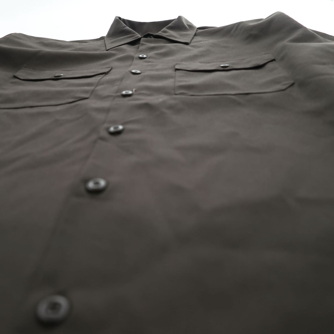Dickies 長袖 ワークシャツ L ブラウン ボックスシルエット 胸ポケット 574DB