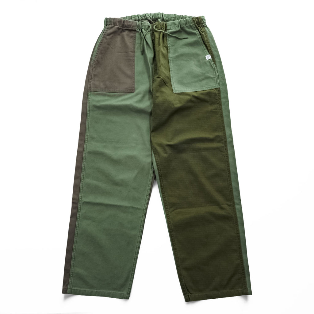 GUNG HO 再構築 リメイク ワイド イージーパンツ L リップストップ キャンバス クレイジーパターン カラーブロック FREAK'S STORE 別注 203-1419