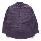 Alfani Faux Suede Microfiber Button Up Shirt Dark Purple Polyester Men’s L