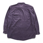 Alfani Faux Suede Microfiber Button Up Shirt Dark Purple Polyester Men’s L