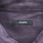 Alfani Faux Suede Microfiber Button Up Shirt Dark Purple Polyester Men’s L