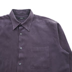 Alfani Faux Suede Microfiber Button Up Shirt Dark Purple Polyester Men’s L