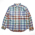 Tommy Bahama 100%リネン マドラスチェック 長袖シャツ L マルチカラー 胸ポケット 麻
