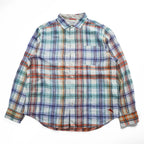 Tommy Bahama 100%リネン マドラスチェック 長袖シャツ L マルチカラー 胸ポケット 麻