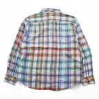 Tommy Bahama 100%リネン マドラスチェック 長袖シャツ L マルチカラー 胸ポケット 麻