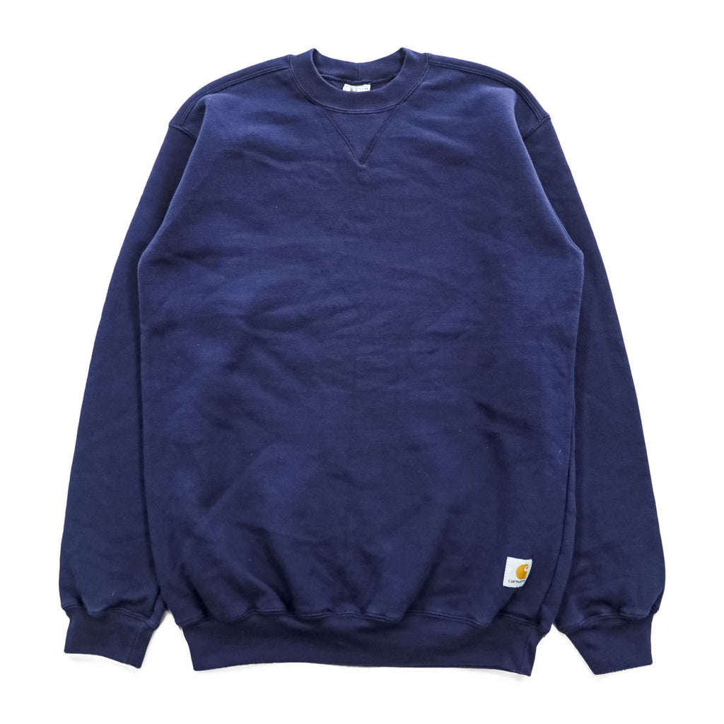 Carhartt K124 NVY Midweight Crewneck Sweatshirt Navy Blue Logo Patch Men’s S