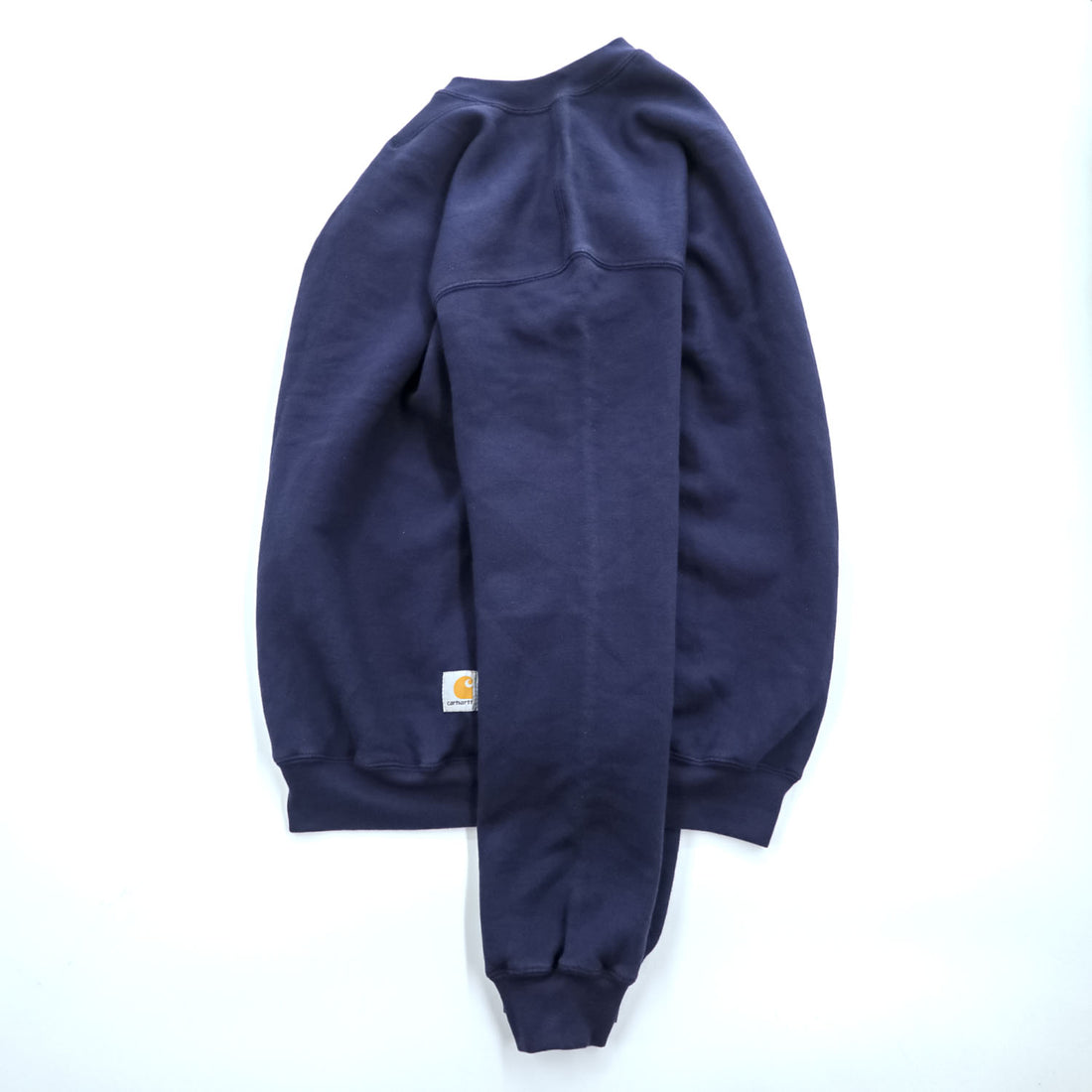 Carhartt K124 NVY Midweight Crewneck Sweatshirt Navy Blue Logo Patch Men’s S
