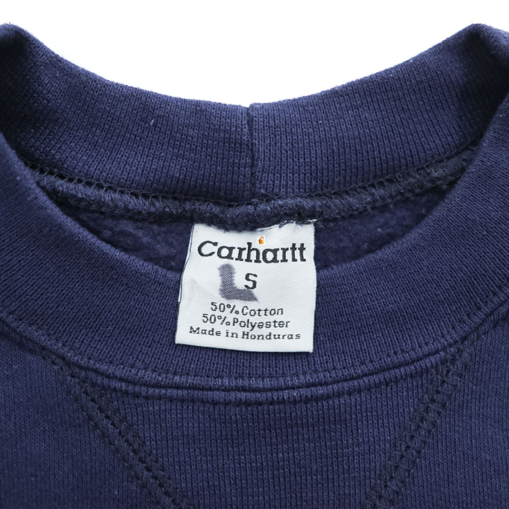 Carhartt K124 NVY Midweight Crewneck Sweatshirt Navy Blue Logo Patch Men’s S