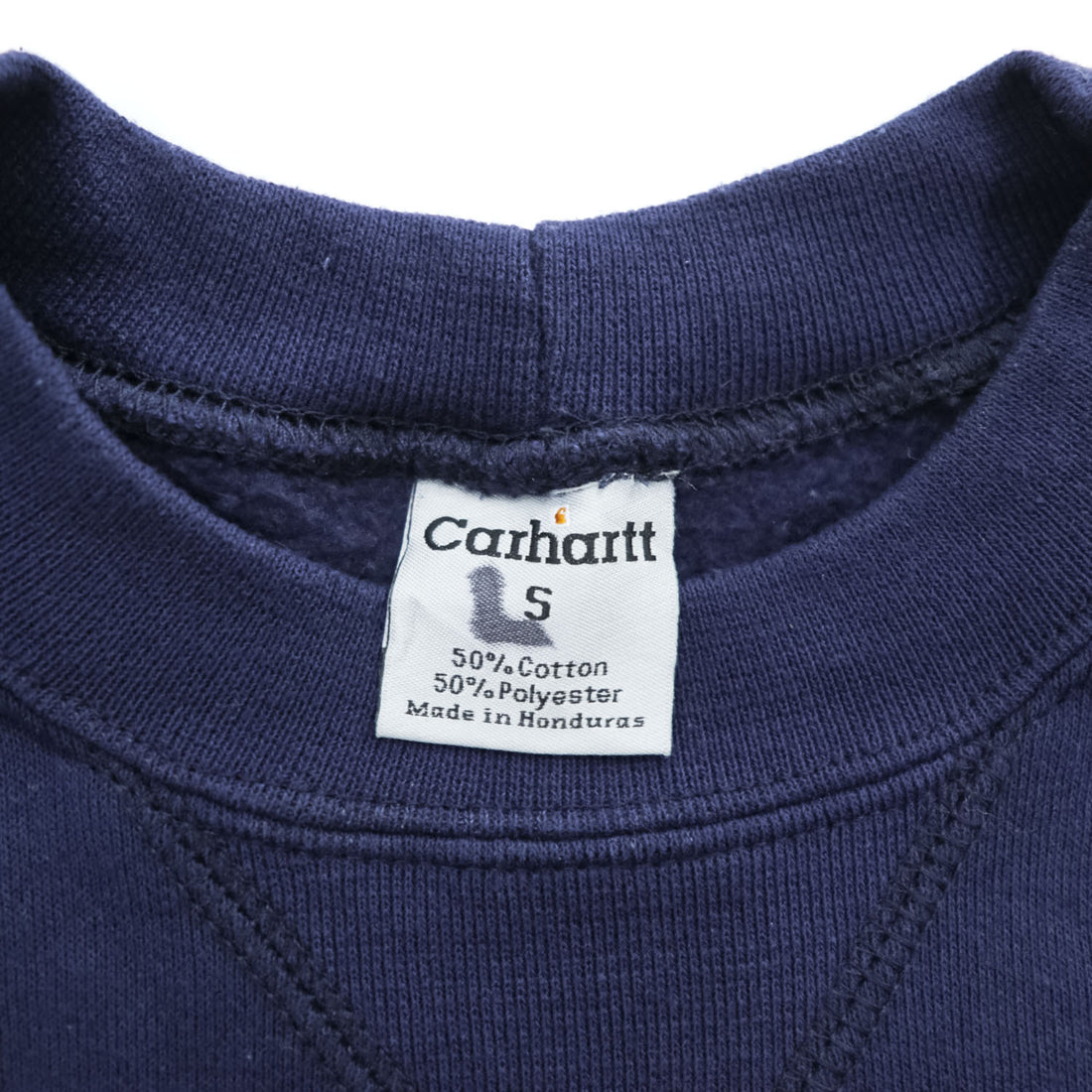 Carhartt K124 NVY Midweight Crewneck Sweatshirt Navy Blue Logo Patch Men’s S