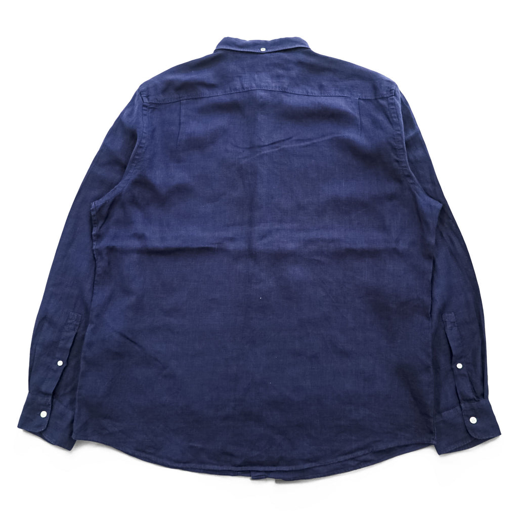 COUNTRY ROAD アイリッシュ リネン100% 長袖シャツ XXL ネイビー ビッグサイズ  BAIRD McNUTT IRISH LINEN