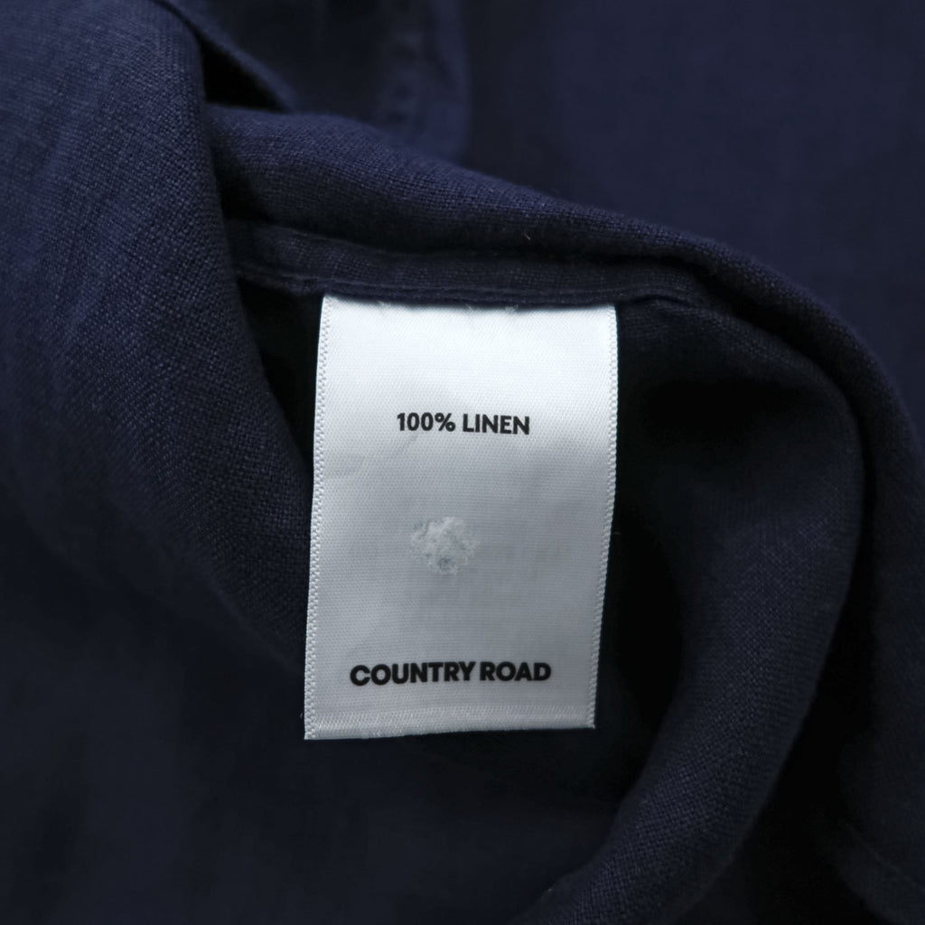 COUNTRY ROAD アイリッシュ リネン100% 長袖シャツ XXL ネイビー ビッグサイズ  BAIRD McNUTT IRISH LINEN