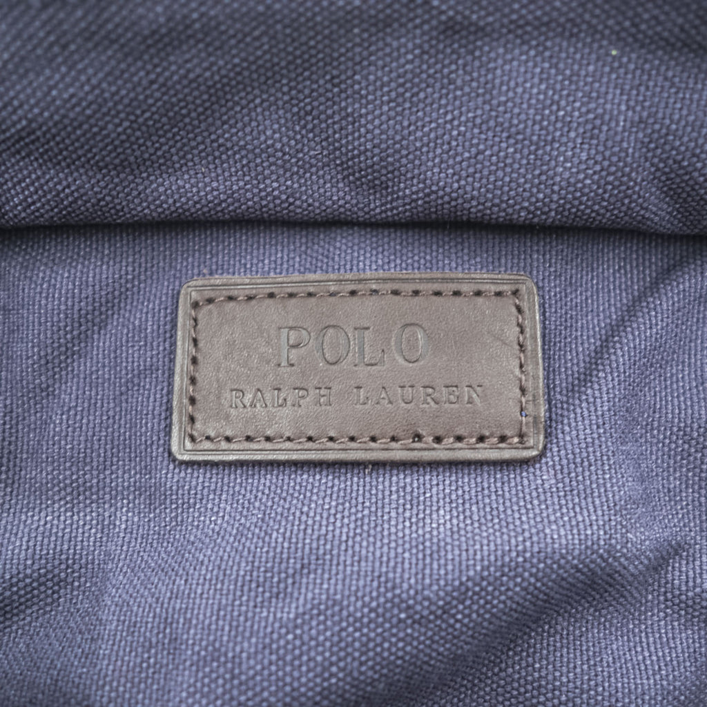 Polo Ralph Lauren ビッグポニー 刺繍 ヴィンテージ加工 トートバッグ ネイビー キャンバス ジップ開閉