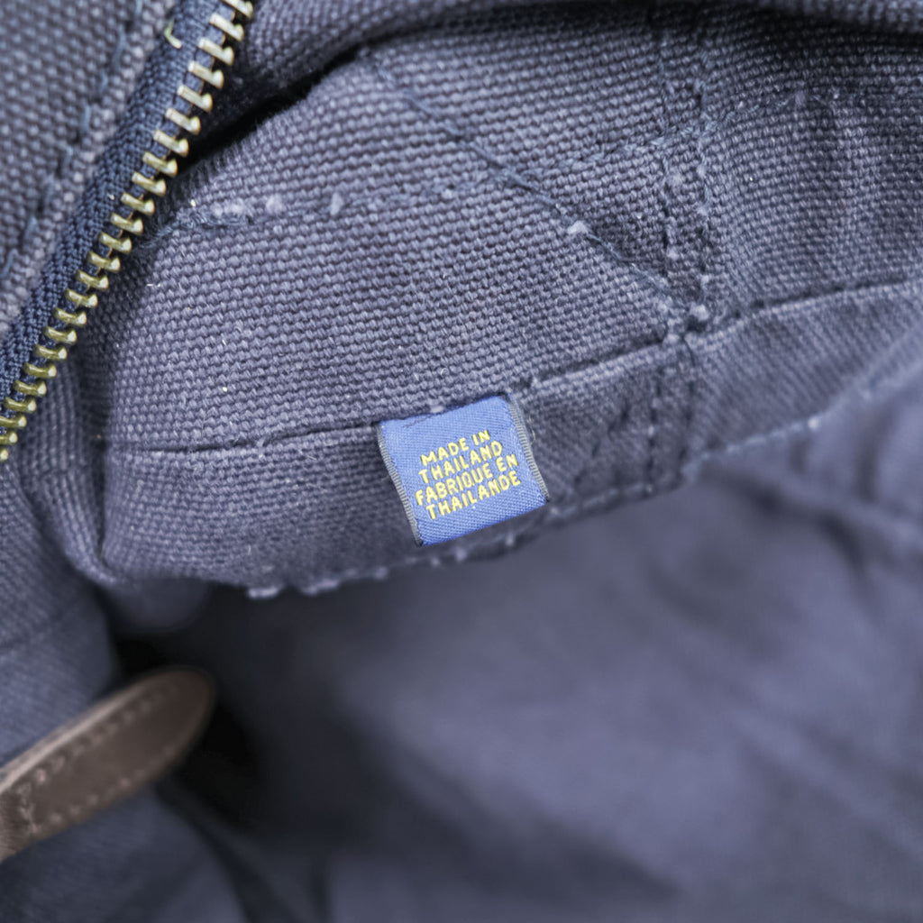 Polo Ralph Lauren ビッグポニー 刺繍 ヴィンテージ加工 トートバッグ ネイビー キャンバス ジップ開閉