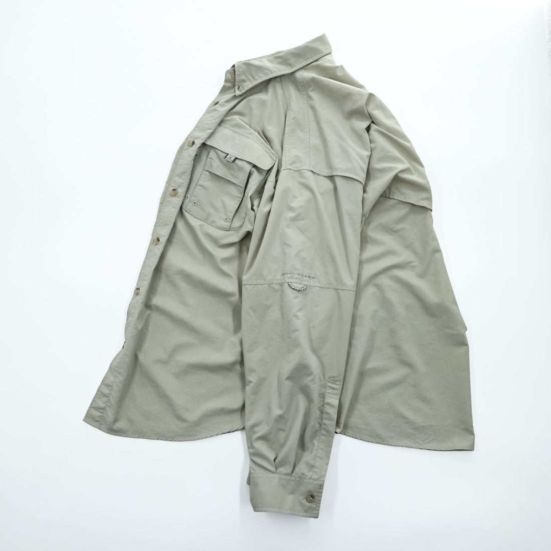 Columbia フィッシングシャツ BAHAMA 2 PFG 長袖シャツ M ベージュ OMNI-SHADE UPF50 ボタンダウン FM7048