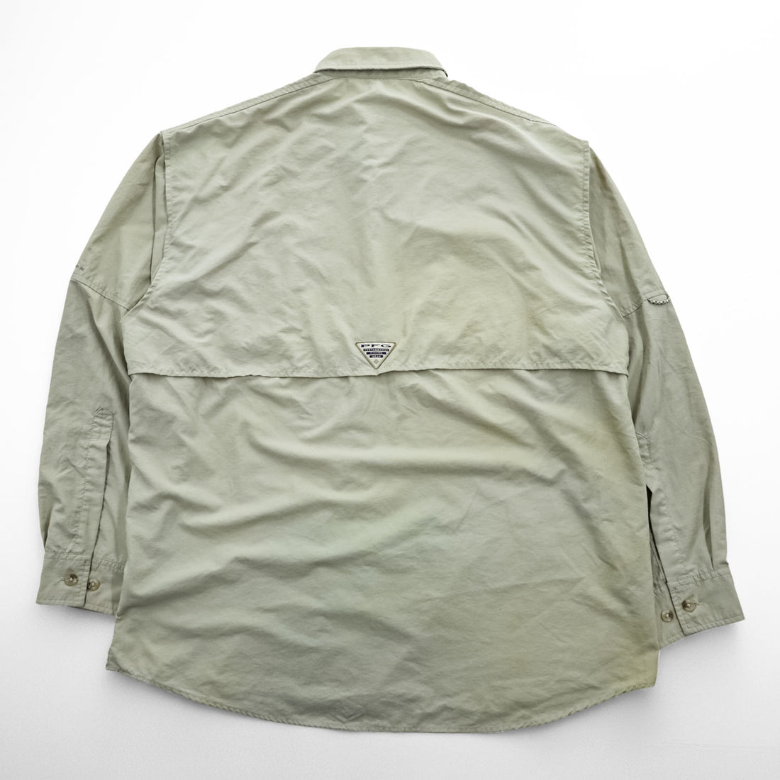 Columbia フィッシングシャツ BAHAMA 2 PFG 長袖シャツ M ベージュ OMNI-SHADE UPF50 ボタンダウン FM7048