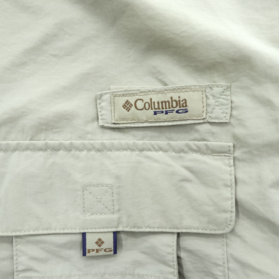 Columbia フィッシングシャツ BAHAMA 2 PFG 長袖シャツ M ベージュ OMNI-SHADE UPF50 ボタンダウン FM7048
