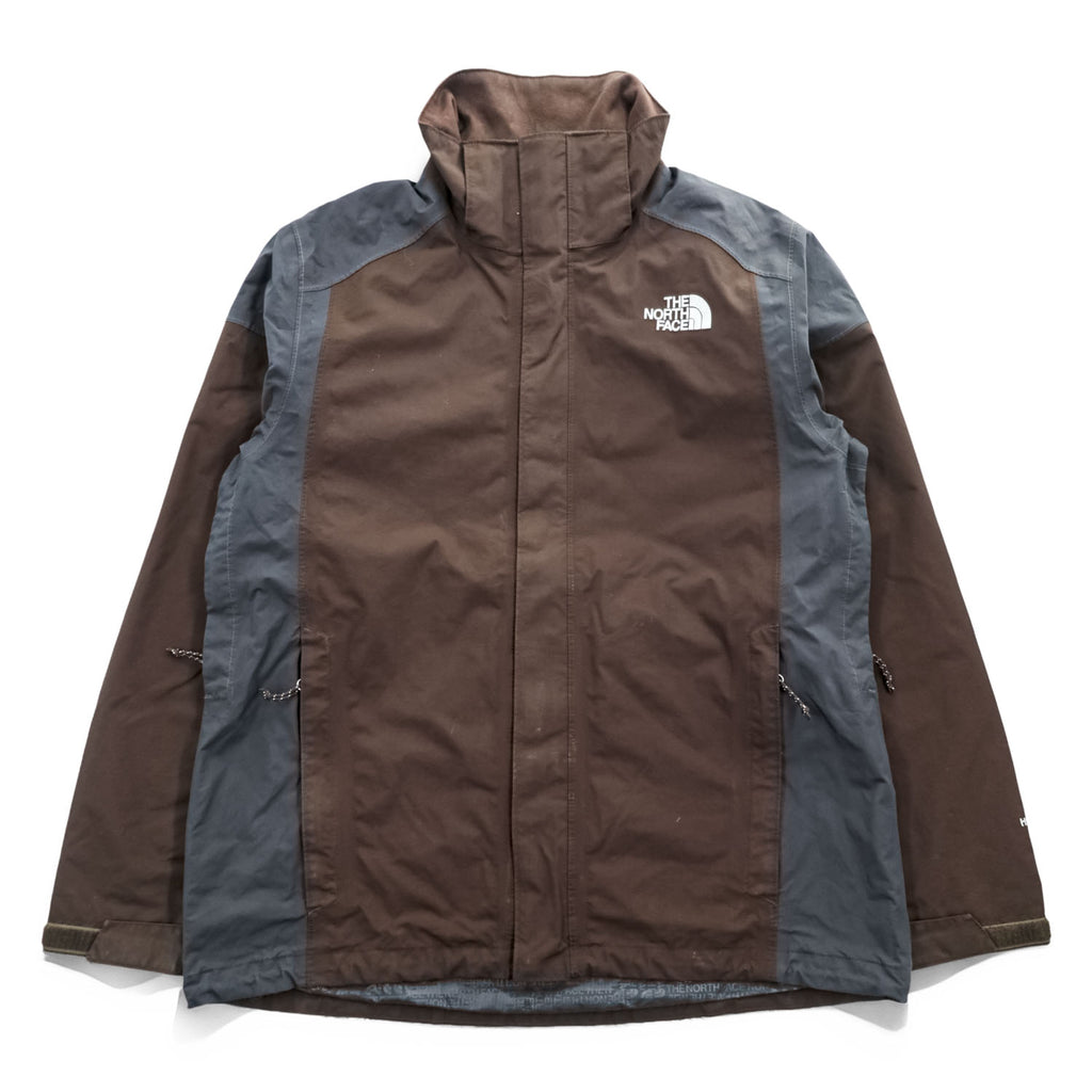 THE NORTH FACE マウンテンジャケット HYVENT 防水 シェル レインジャケット M グレー ブラウン ジップインジップ 透湿 AYTJ