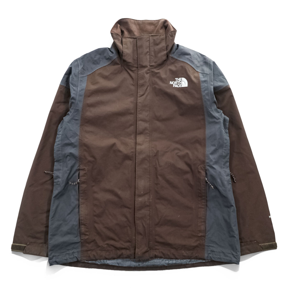 THE NORTH FACE マウンテンジャケット HYVENT 防水 シェル レインジャケット M グレー ブラウン ジップインジップ 透湿 AYTJ