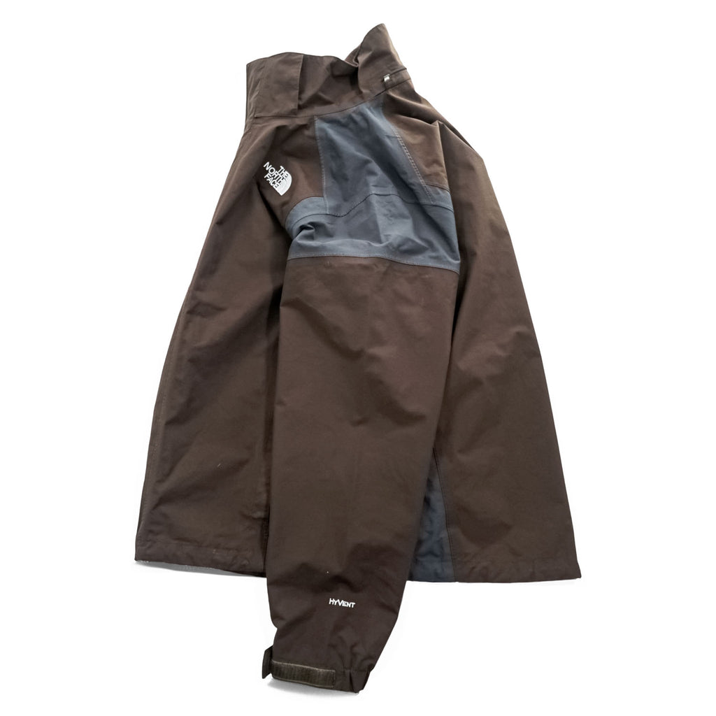 THE NORTH FACE マウンテンジャケット HYVENT 防水 シェル レインジャケット M グレー ブラウン ジップインジップ 透湿 AYTJ