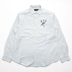 Polo Ralph Lauren 長袖 オックスフォード シャツ XL ホワイト ストレッチ STRETCH OXFORD ウイングフット NYCグラフィック ステンシル