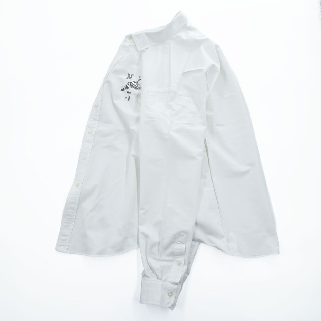 Polo Ralph Lauren 長袖 オックスフォード シャツ XL ホワイト ストレッチ STRETCH OXFORD ウイングフット NYCグラフィック ステンシル