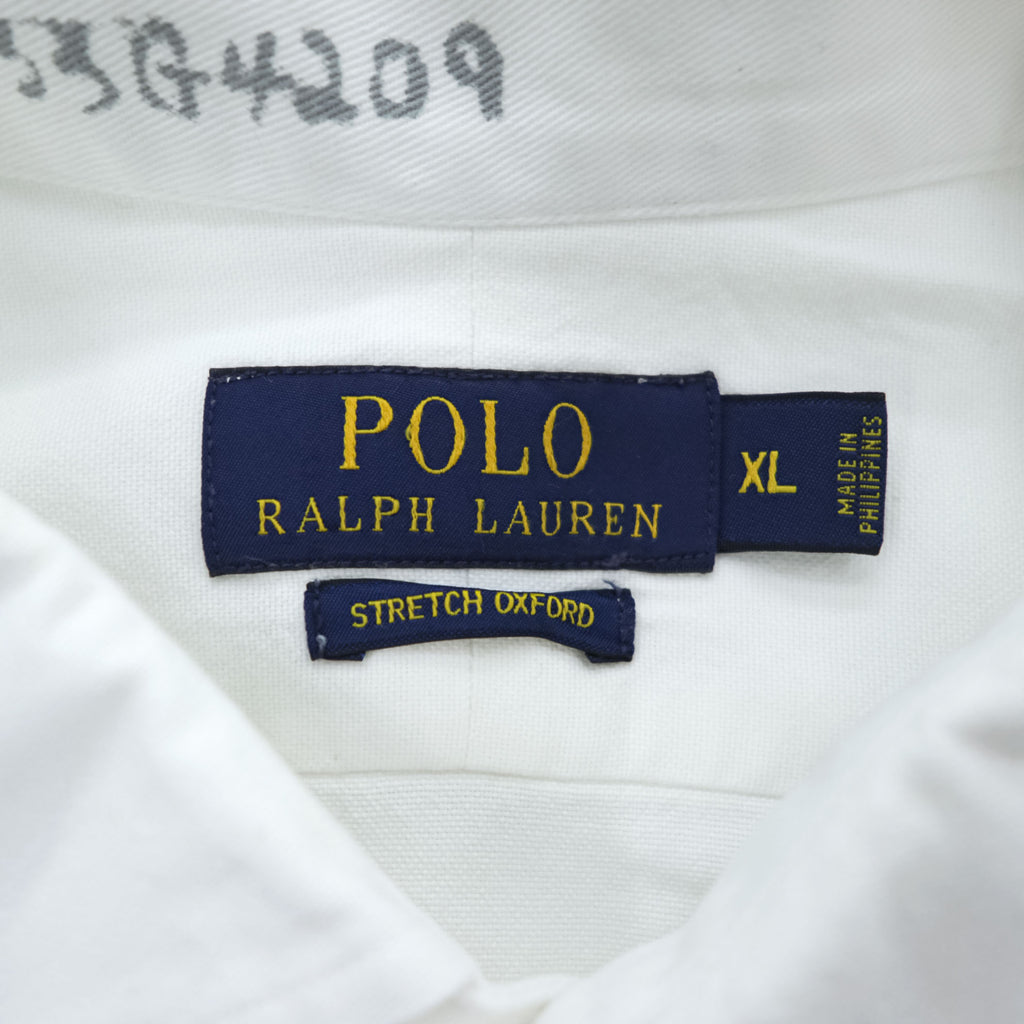 Polo Ralph Lauren 長袖 オックスフォード シャツ XL ホワイト ストレッチ STRETCH OXFORD ウイングフット NYCグラフィック ステンシル