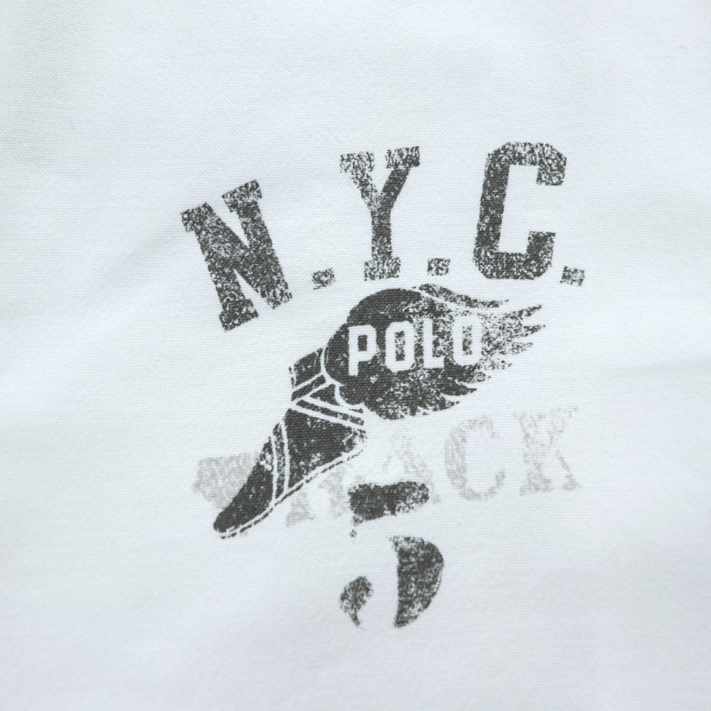 Polo Ralph Lauren 長袖 オックスフォード シャツ XL ホワイト ストレッチ STRETCH OXFORD ウイングフット NYCグラフィック ステンシル
