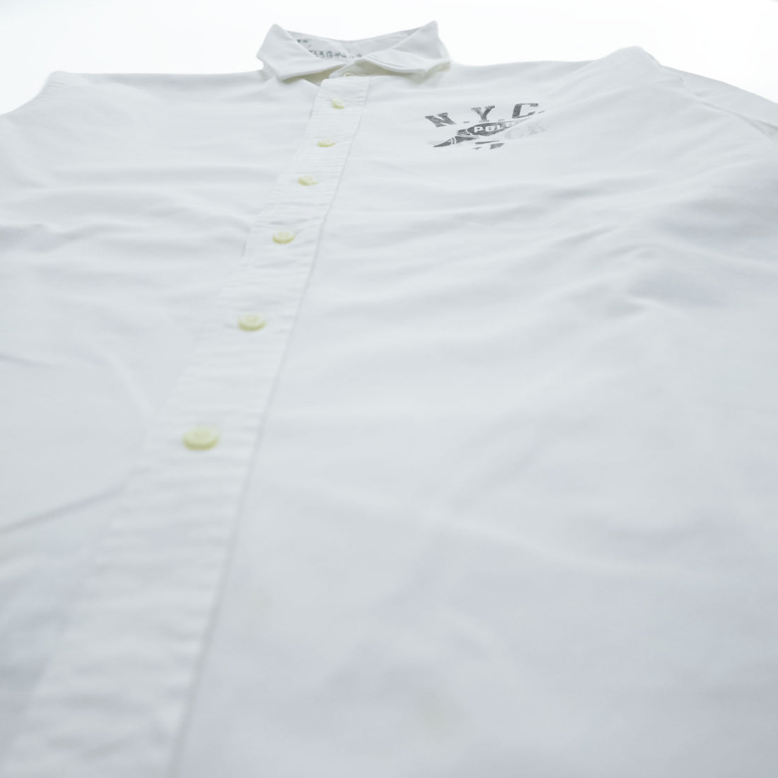 Polo Ralph Lauren 長袖 オックスフォード シャツ XL ホワイト ストレッチ STRETCH OXFORD ウイングフット NYCグラフィック ステンシル