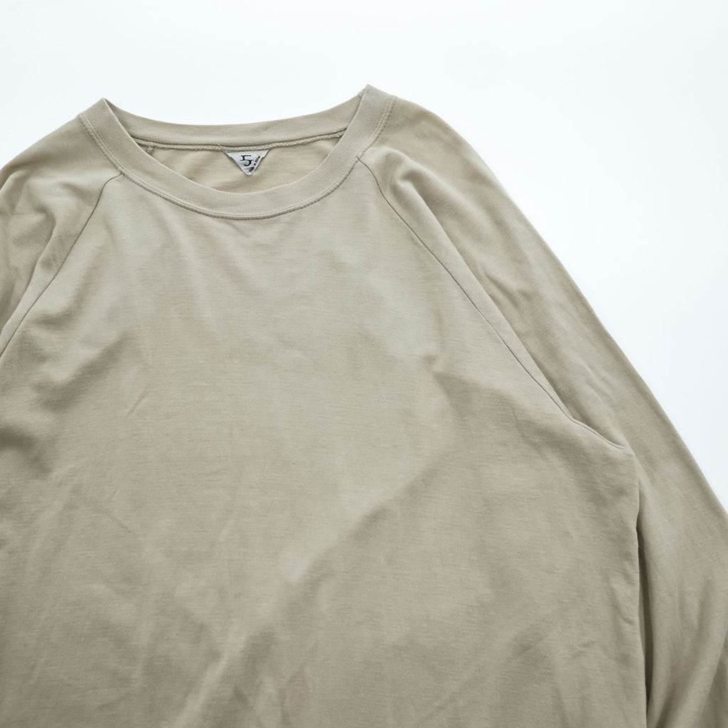 FilMelange 日本製 クルーネック スウェット XL ベージュ 天竺 ラグランスリーブ