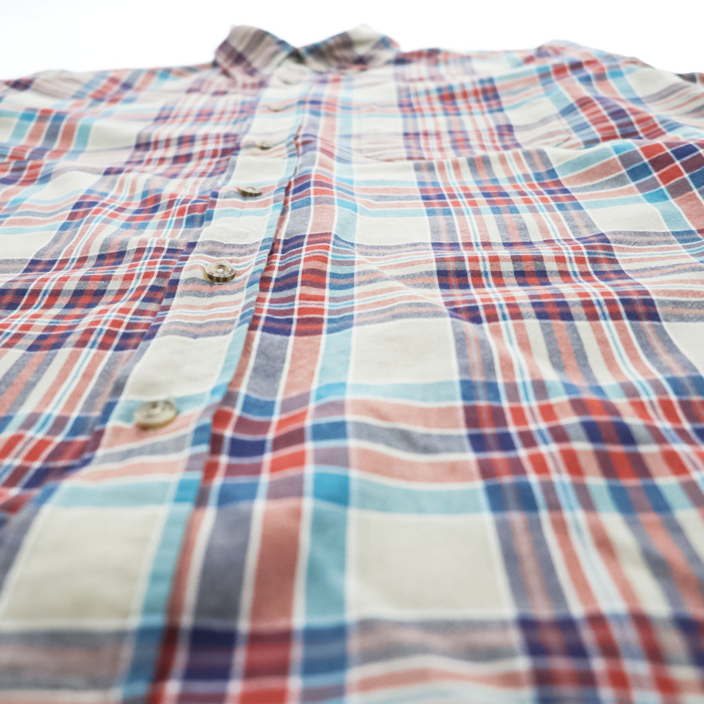 PENDLETON 長袖 チェック シャツ L ベージュ OCEANSIDE SHIRT LONG SLEEVE AUTHENTIC MADRAS インド綿 ボタンダウン