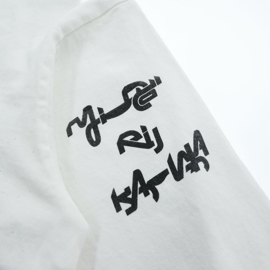 SKOLOCT × Midorikawa 七分袖 Tシャツ オフホワイト コットン ラウンドカット