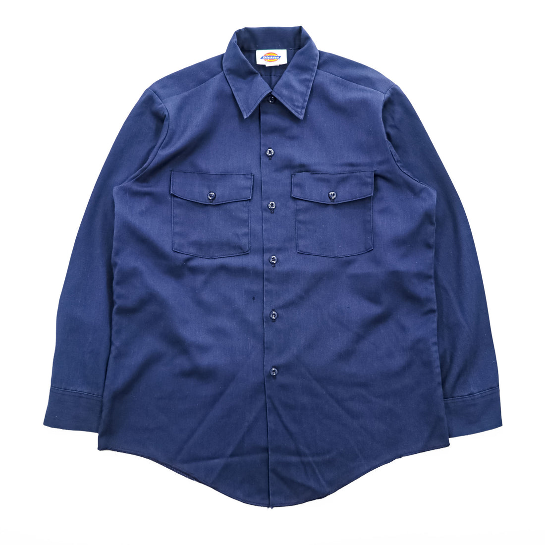 Dickies 90年代 USA製 ヴィンテージ 長袖 ワークシャツ M ネイビー T/Cツイル