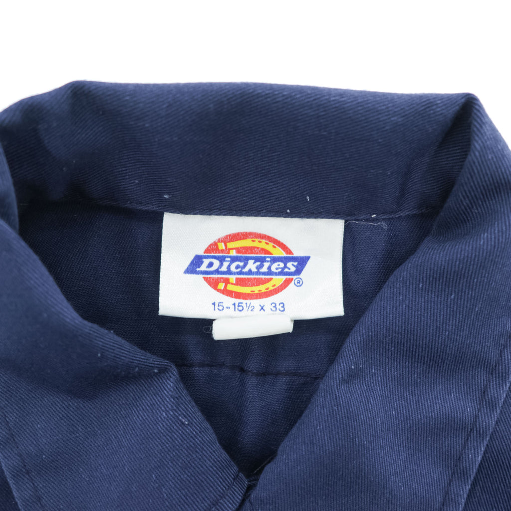 Dickies 90年代 USA製 ヴィンテージ 長袖 ワークシャツ M ネイビー T/Cツイル