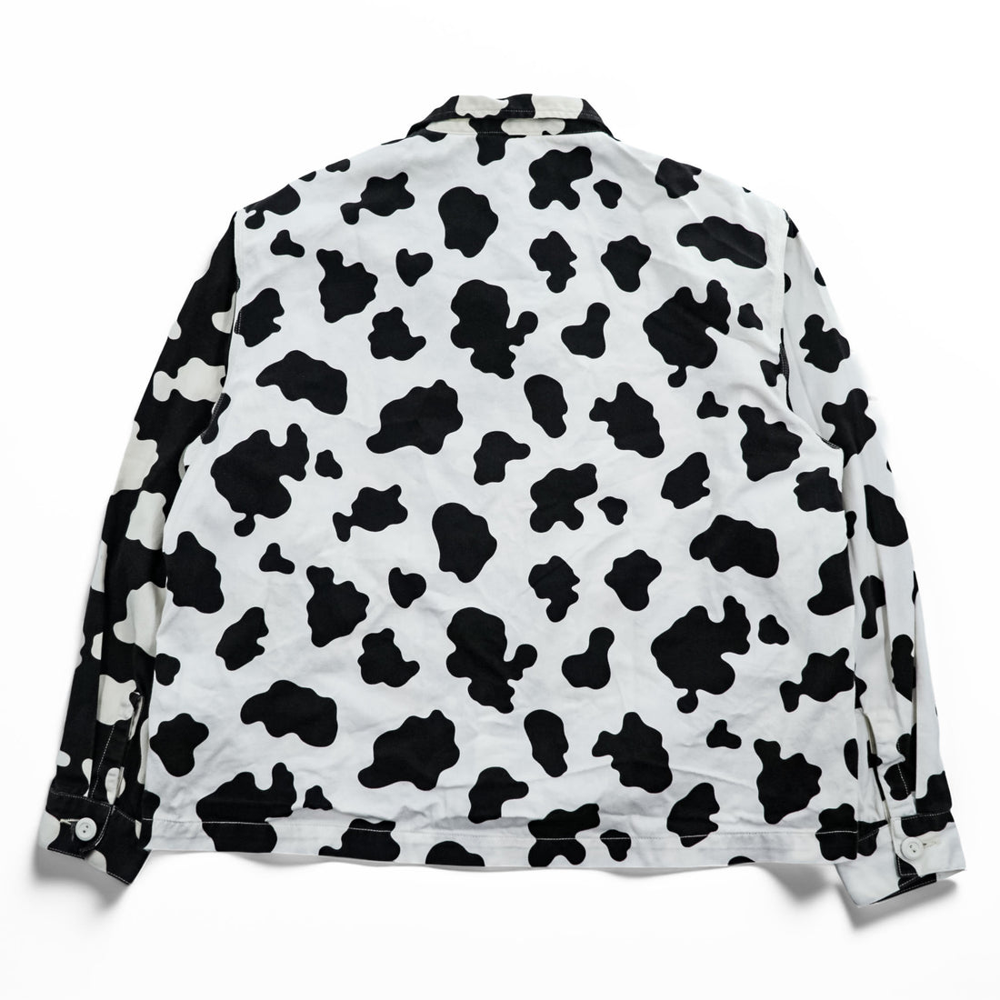 BRAIN DEAD USA製 ブルゾン Cow Club Chore Shirt Jacket ワークジャケット M ホワイト ブラック 総柄 アニマル 牛 BD9-03