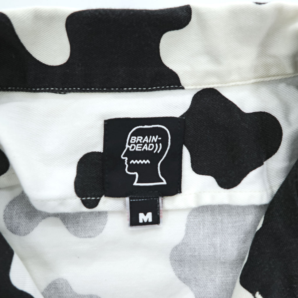 BRAIN DEAD USA製 ブルゾン Cow Club Chore Shirt Jacket ワークジャケット M ホワイト ブラック 総柄 アニマル 牛 BD9-03