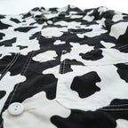 BRAIN DEAD USA製 ブルゾン Cow Club Chore Shirt Jacket ワークジャケット M ホワイト ブラック 総柄 アニマル 牛 BD9-03