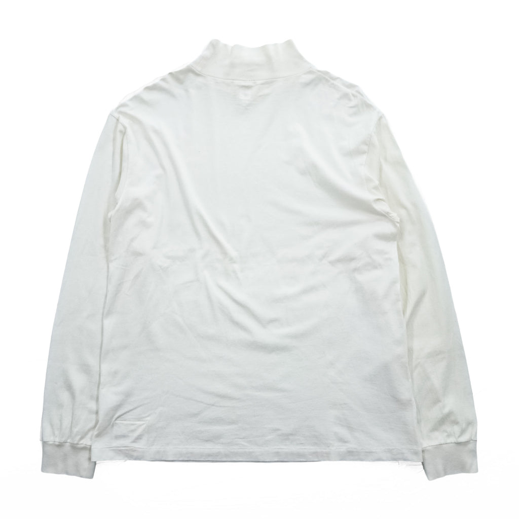 KAPTAIN SUNSHINE 日本製 ロングスリーブ カットソー モックネック 長袖 Tシャツ L ホワイト SUVIN SUPIMA TUBE L/S HIGH NECK TEE スーピマコットン KS20FCS11