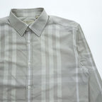 BURBERRY LONDON 長袖 ドレスシャツ L グレー メガチェック Tailored Fit