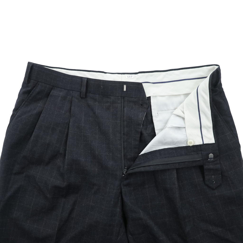 LAUREN RALPH LAUREN 90年代 ヴィンテージ スラックス パンツ L グレー チェック 2タック プリーツ ダブルカフス