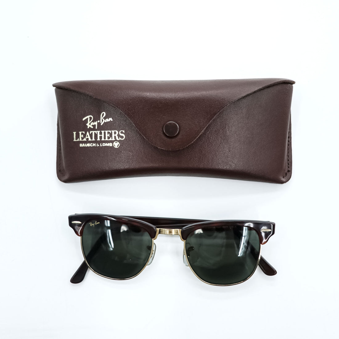 Ray-Ban 90年代 B&L ボシュロム社 USA製 ヴィンテージ サングラス CLUB MASTER クラブマスター ハーフリム ベッコウ W0366 WRAW